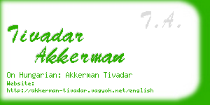 tivadar akkerman business card